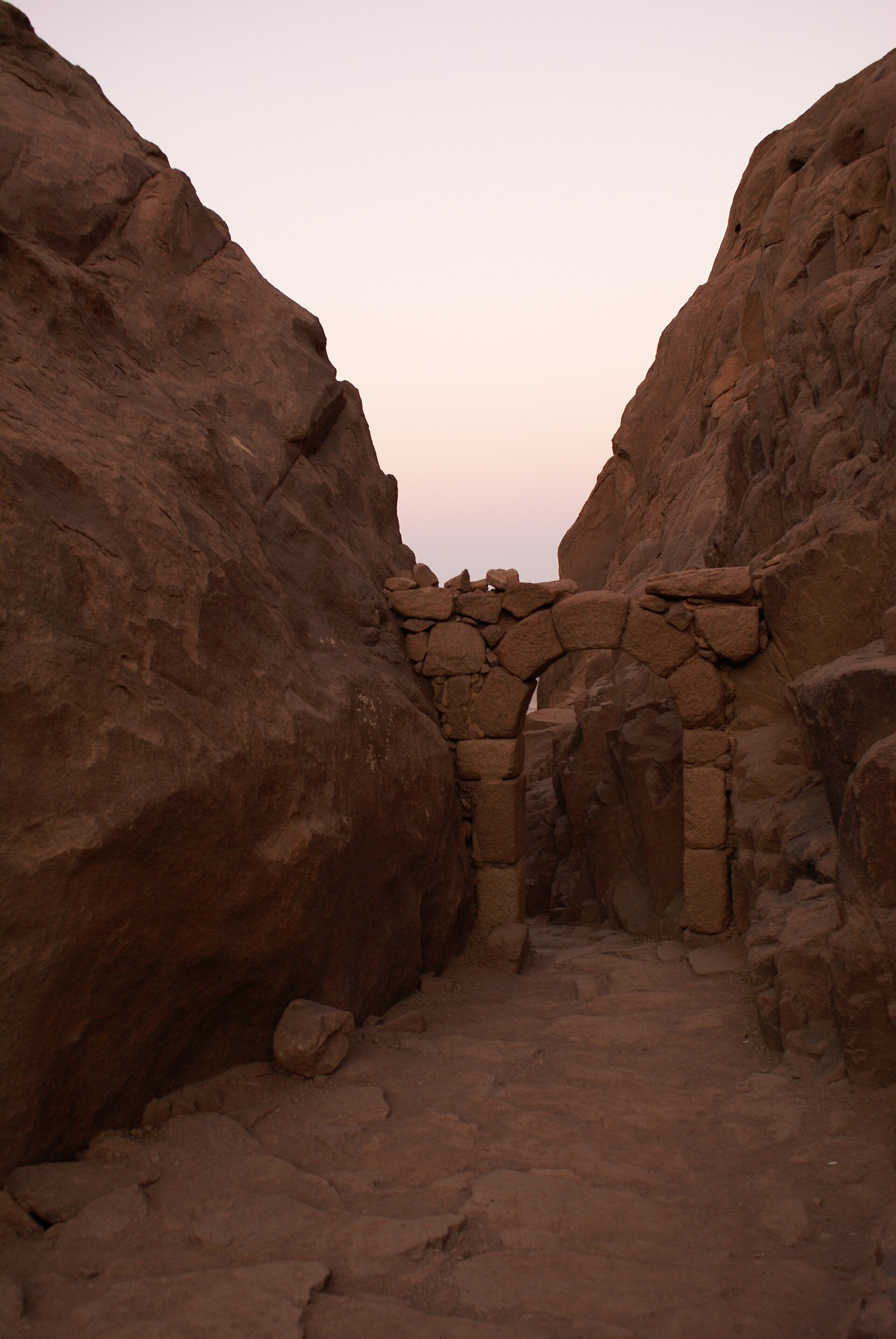 Ancient stone archway on the path up Mount Sinai